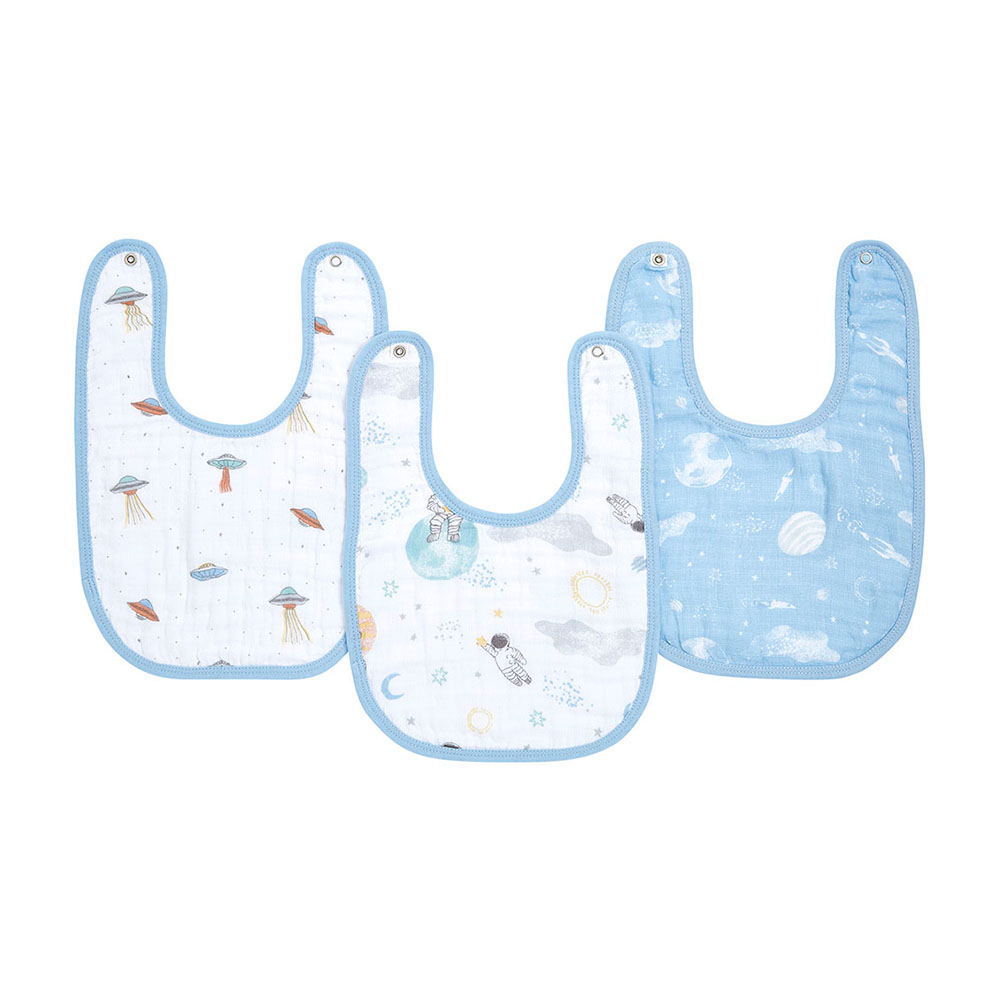 Aden + Anais - Muslin Baby Snap Bib - Pack of 3 - Space Explorers