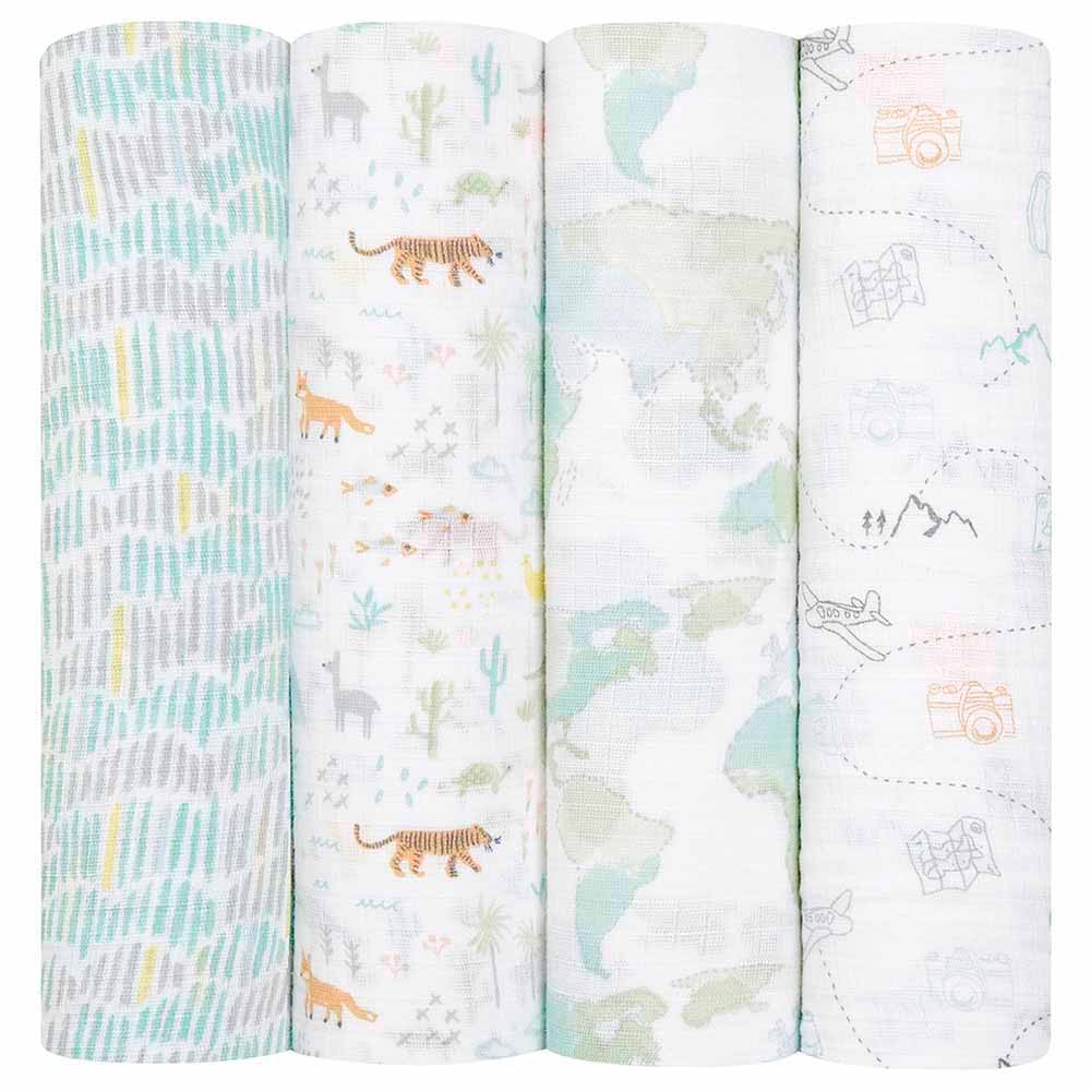 Aden + Anais - Muslin Swaddle Blanket - Pack of 4 - Voyager