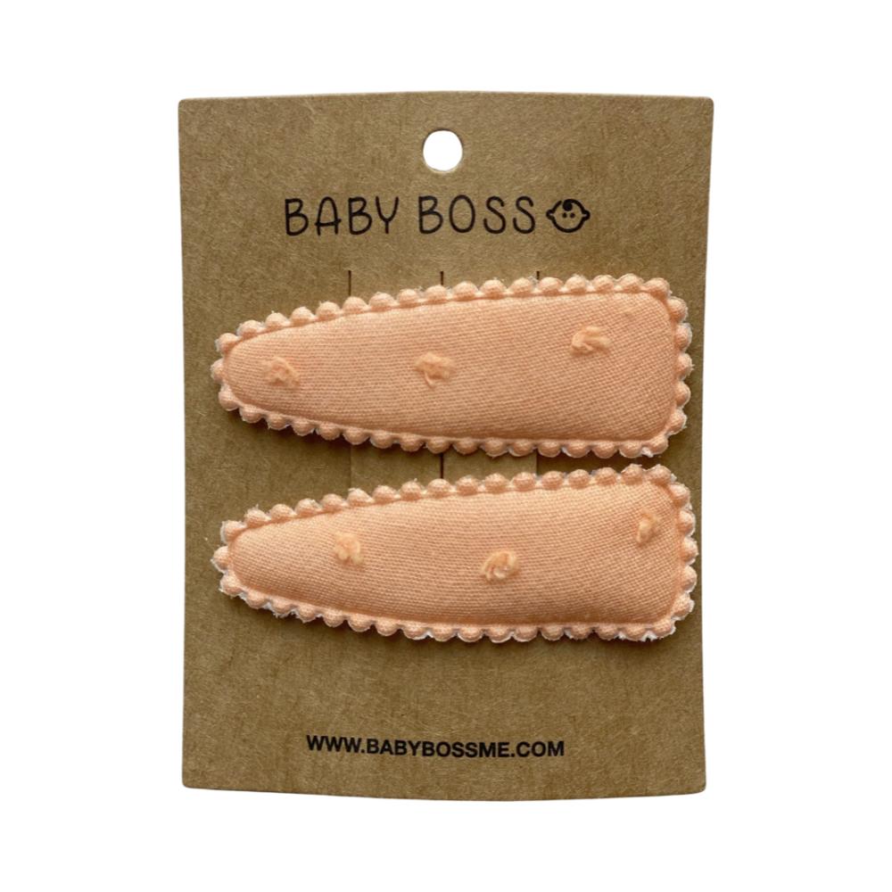 Baby Boss ME - Hair Clip - Peach With Dots