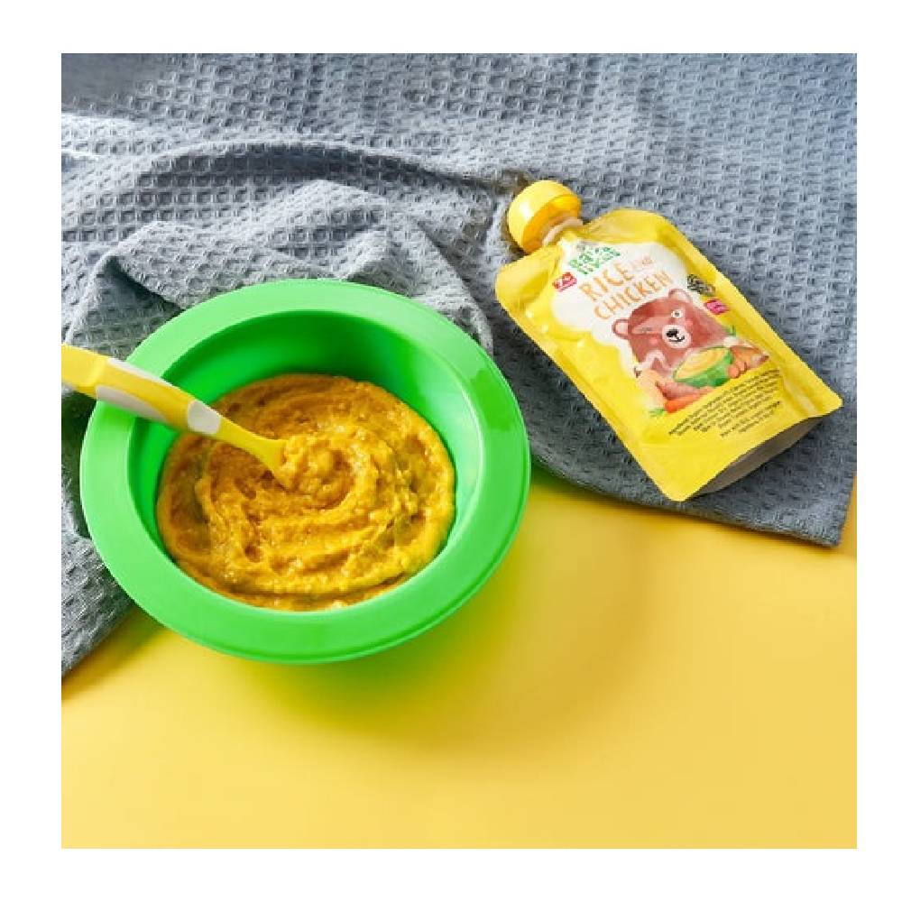 Babylikes - Halal Baby Food Pouch - Rice and Chicken Organic baby puree Stage 2- 130g
