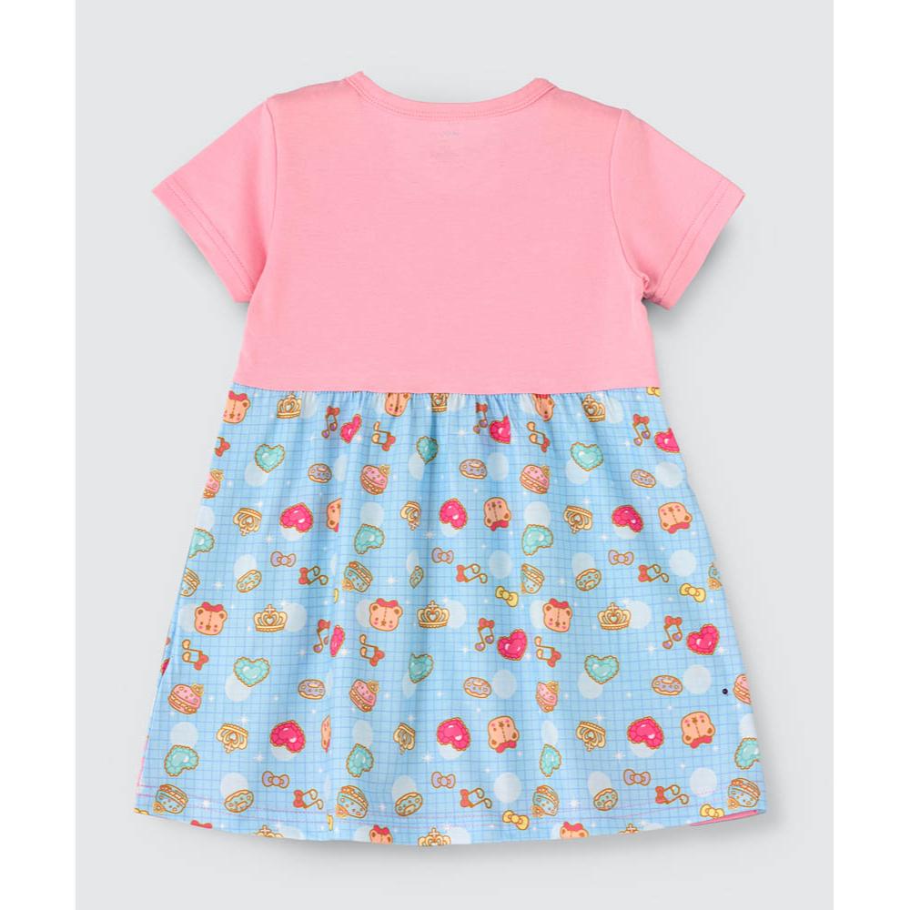 Babyqlo - Character Kitty Printed Spaghetti Strap Dress With Attached Tees For Girls - Pink
