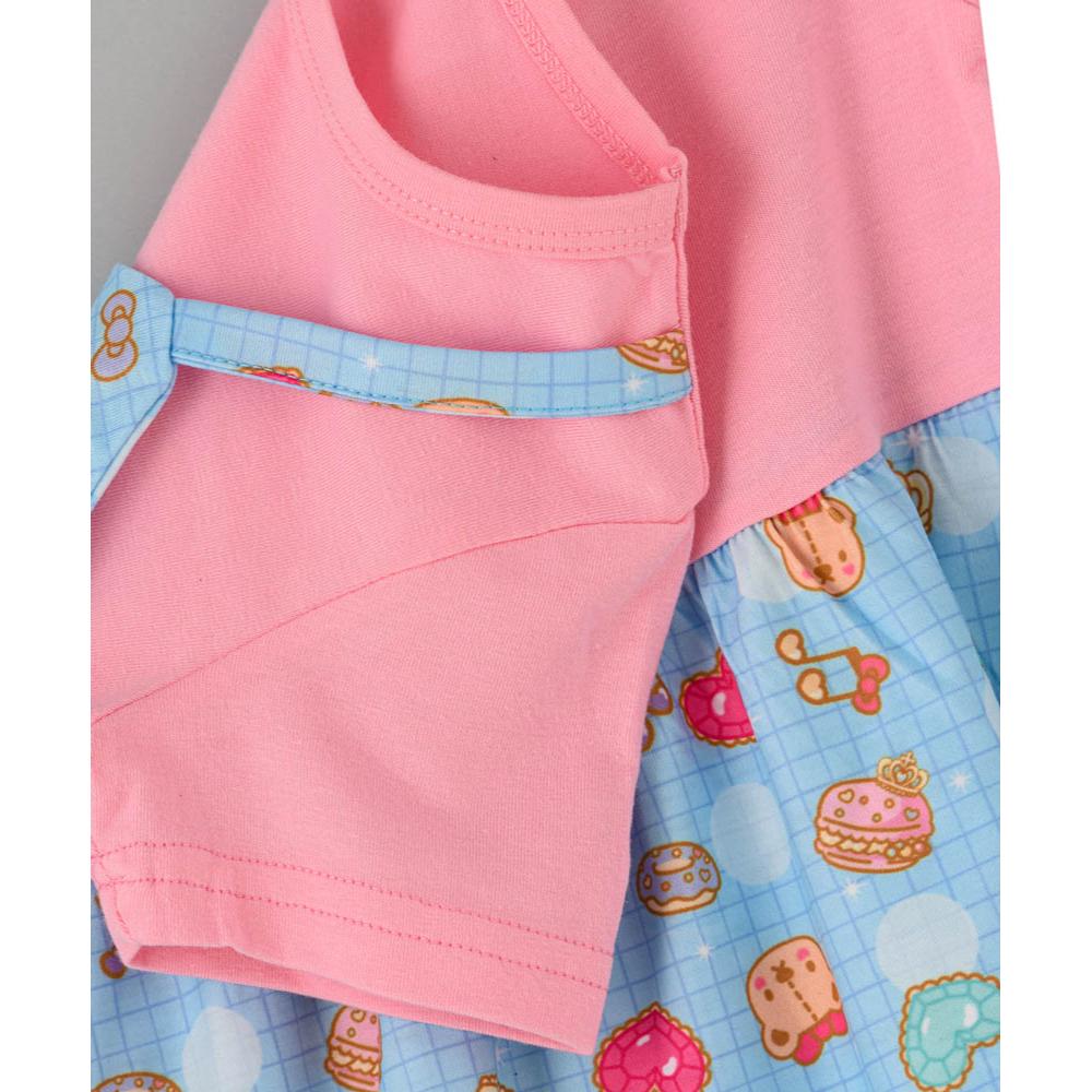 Babyqlo - Character Kitty Printed Spaghetti Strap Dress With Attached Tees For Girls - Pink