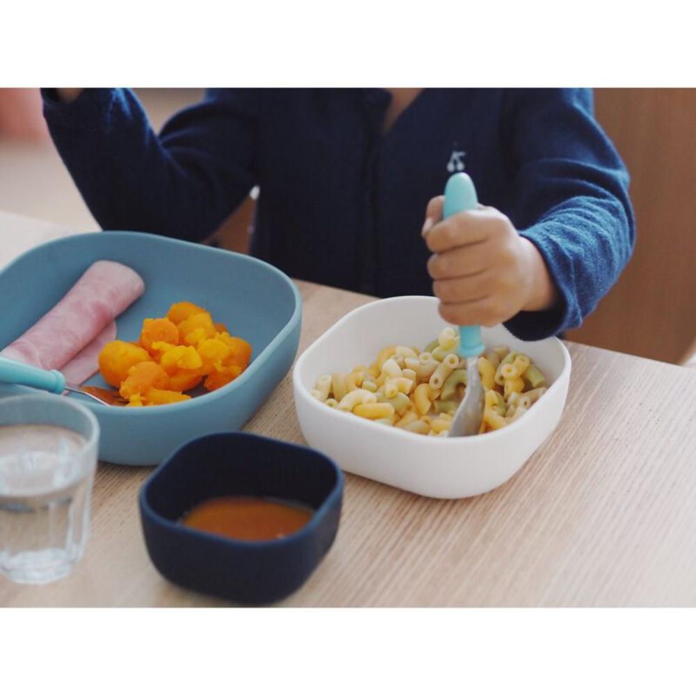 Beaba - Silicone Nesting Bowl Set - Night Blue Cotton Baltic Blue - 3 Pcs