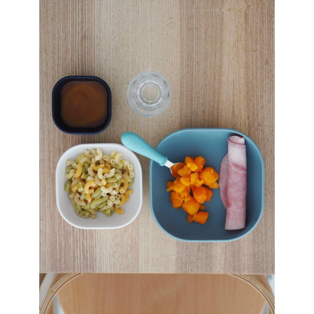 Beaba - Silicone Nesting Bowl Set - Night Blue Cotton Baltic Blue - 3 Pcs