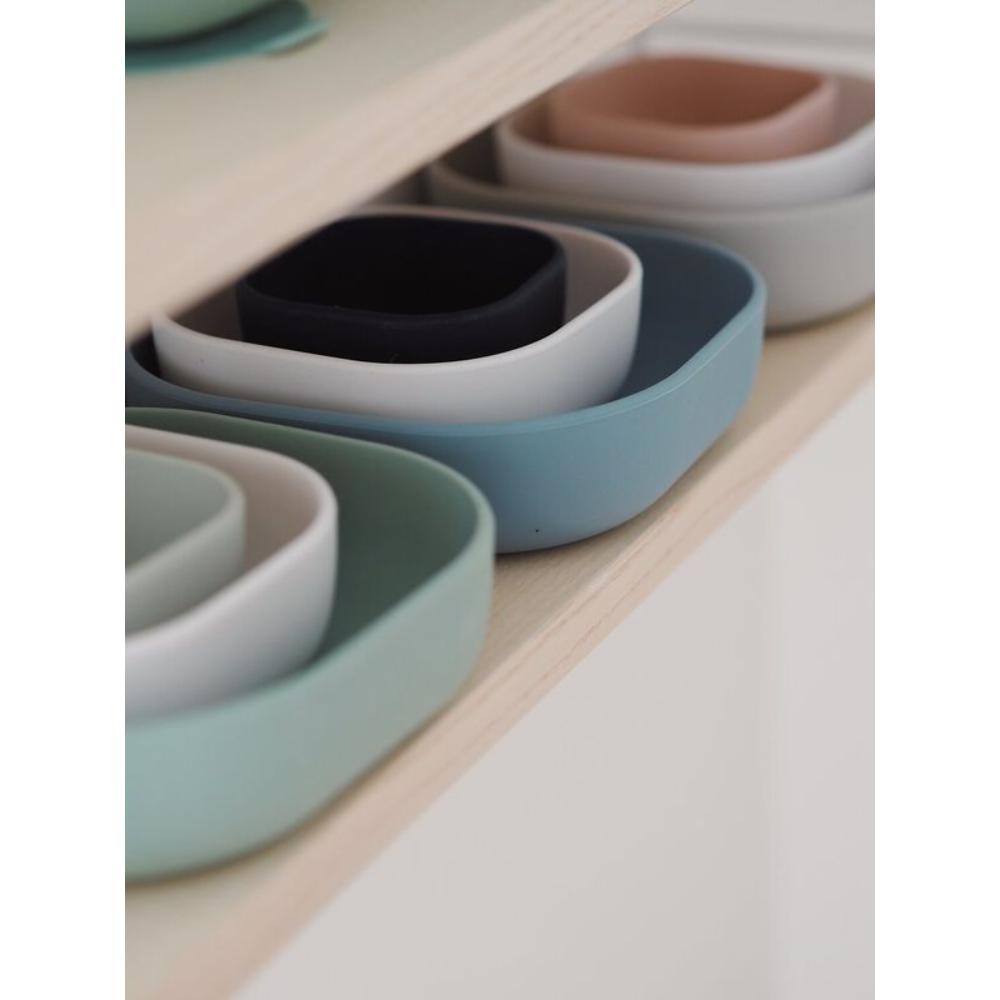 Beaba - Silicone Nesting Bowl Set - Night Blue Cotton Baltic Blue - 3 Pcs