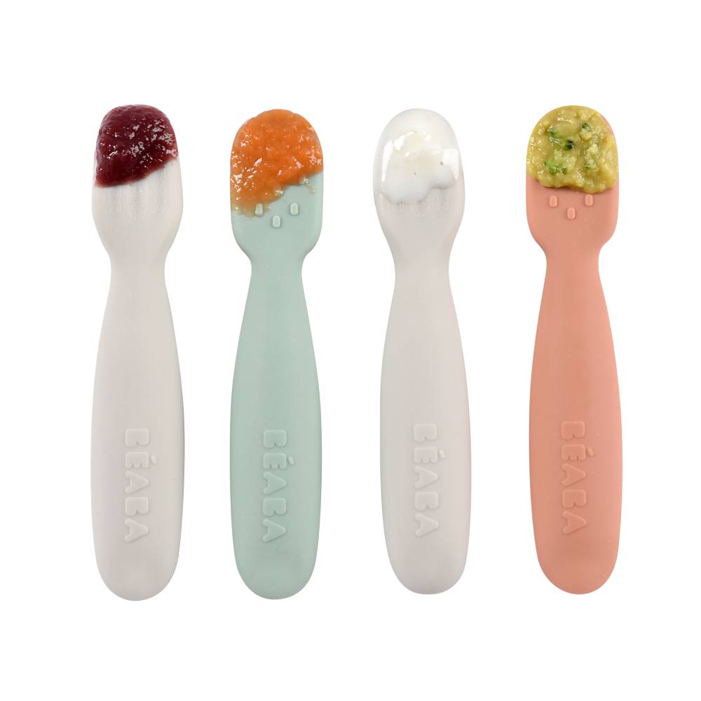 Beaba - Silicone Pre-Spoons - Set of 2 - Terracotta Velvet Grey