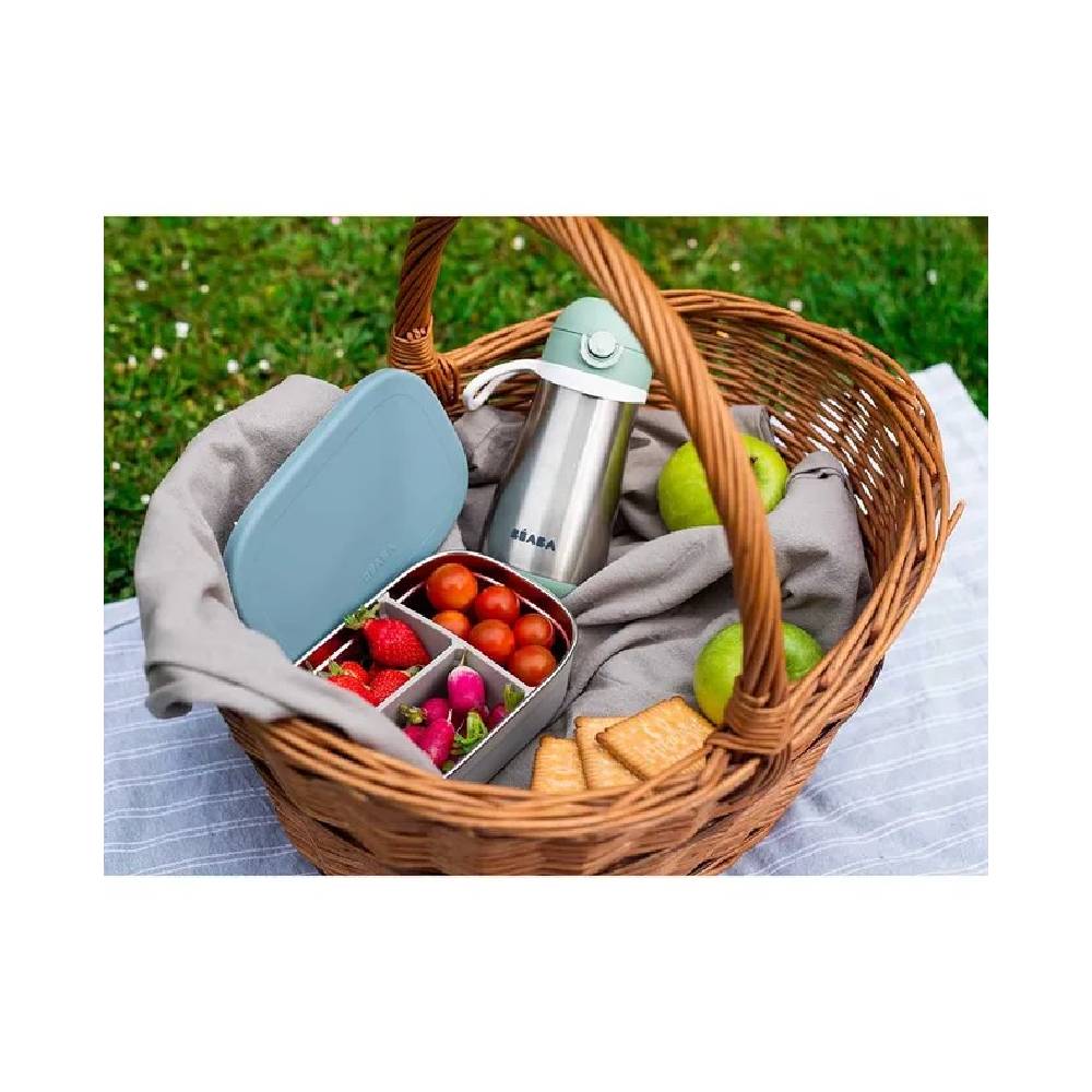 Beaba - Stainless Steel Lunch Box - Velvet Grey Baltic Blue