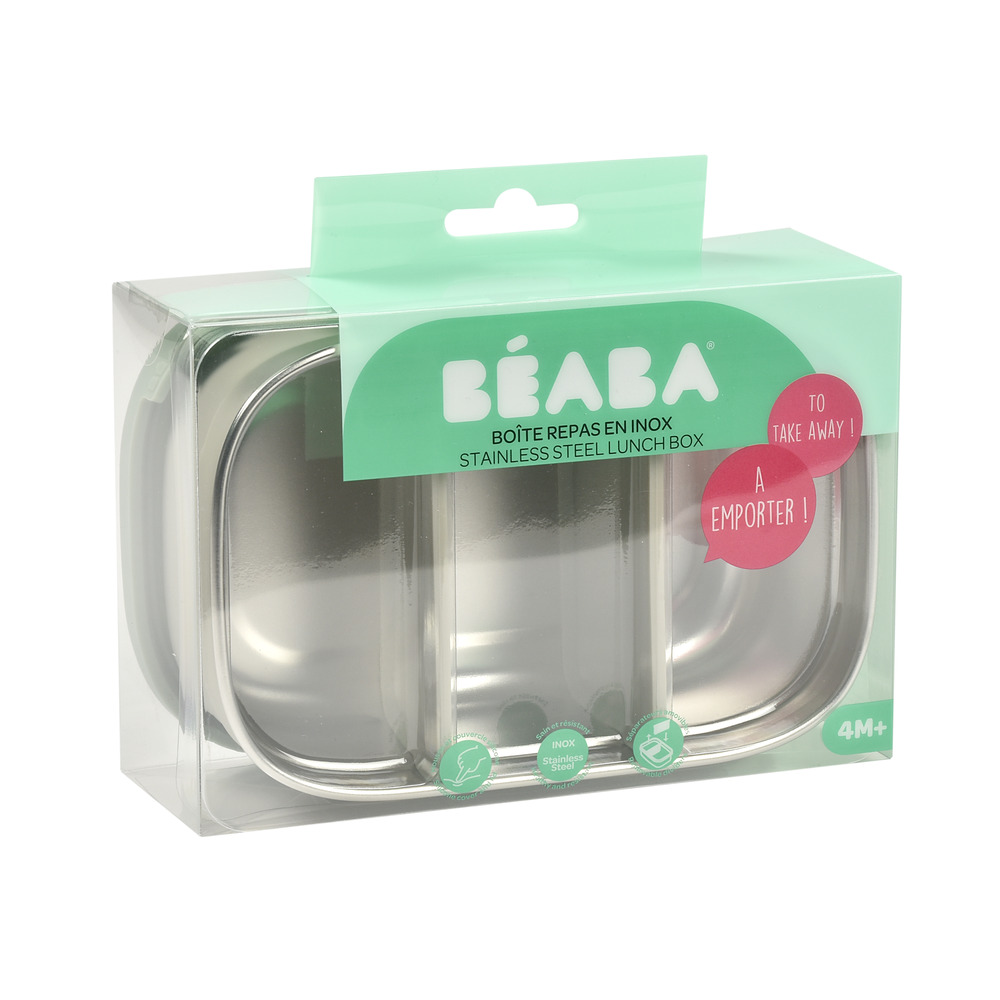 Beaba - Stainless Steel Lunch Box - Velvet Grey Sage Green