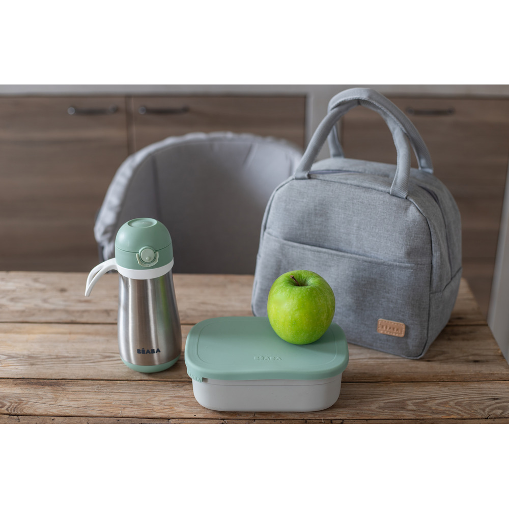 Beaba - Stainless Steel Lunch Box - Velvet Grey Sage Green