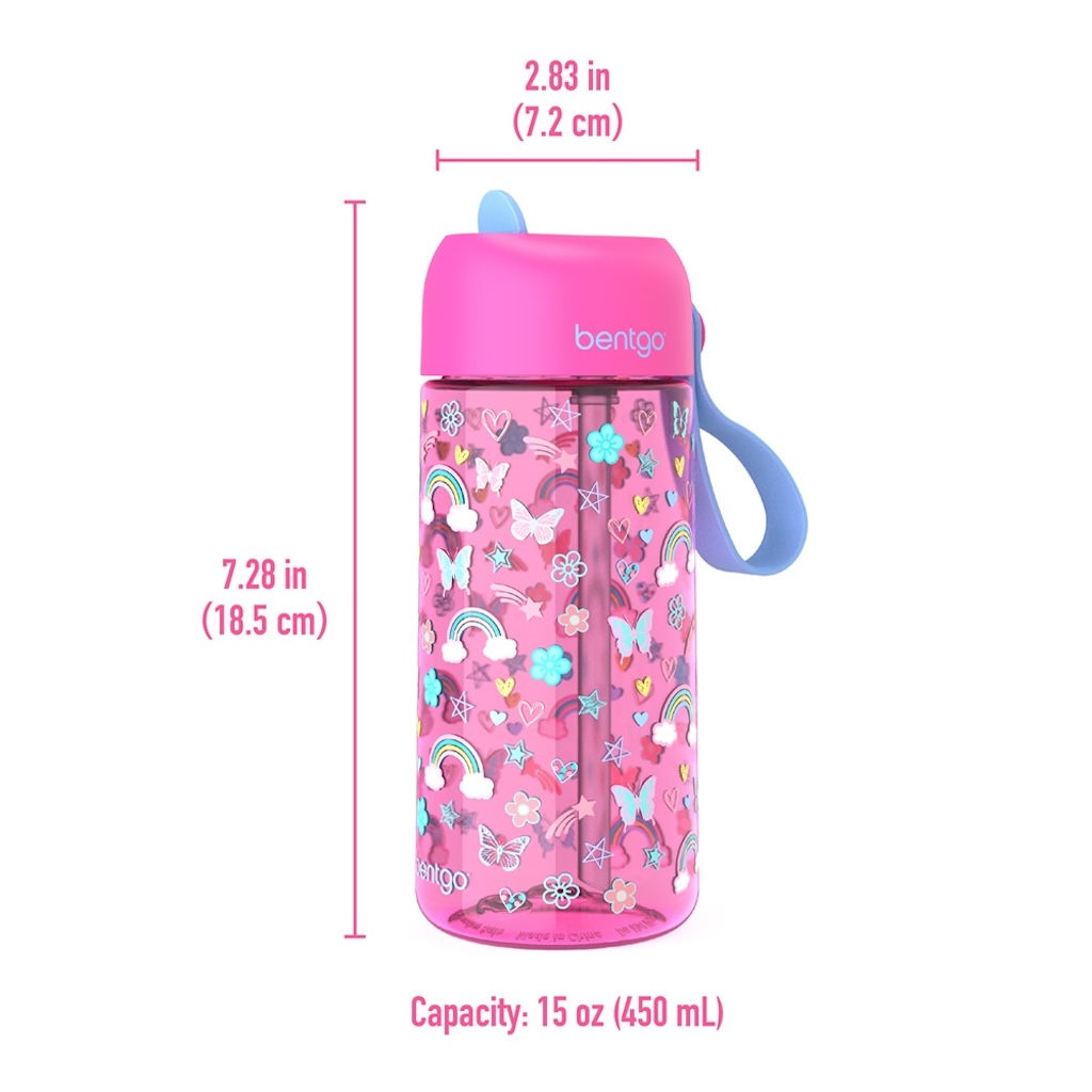 Bentgo - Kinds Water Bottle 450 ml - Rainbow & Butterflies