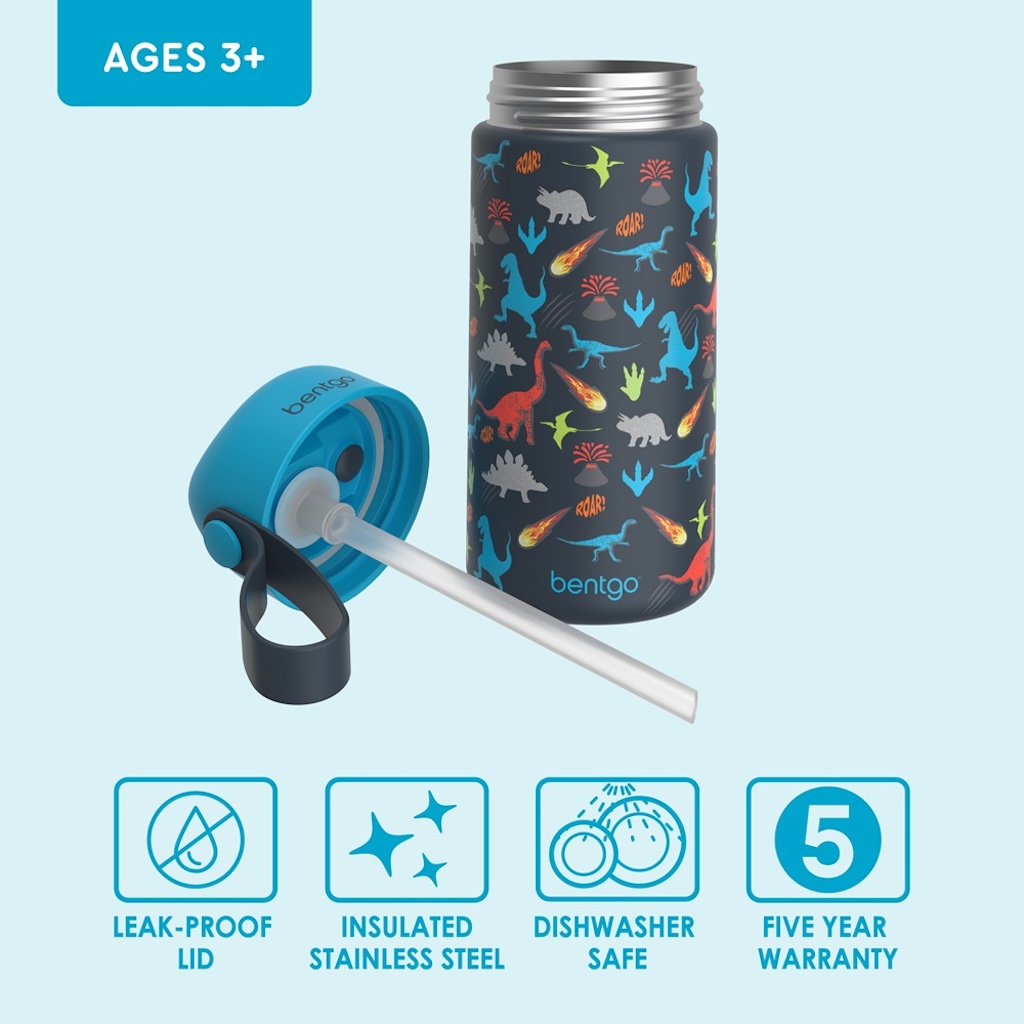 Bentgo - Stainless Steel Insulated Watter Bottle 413 ml - Dino