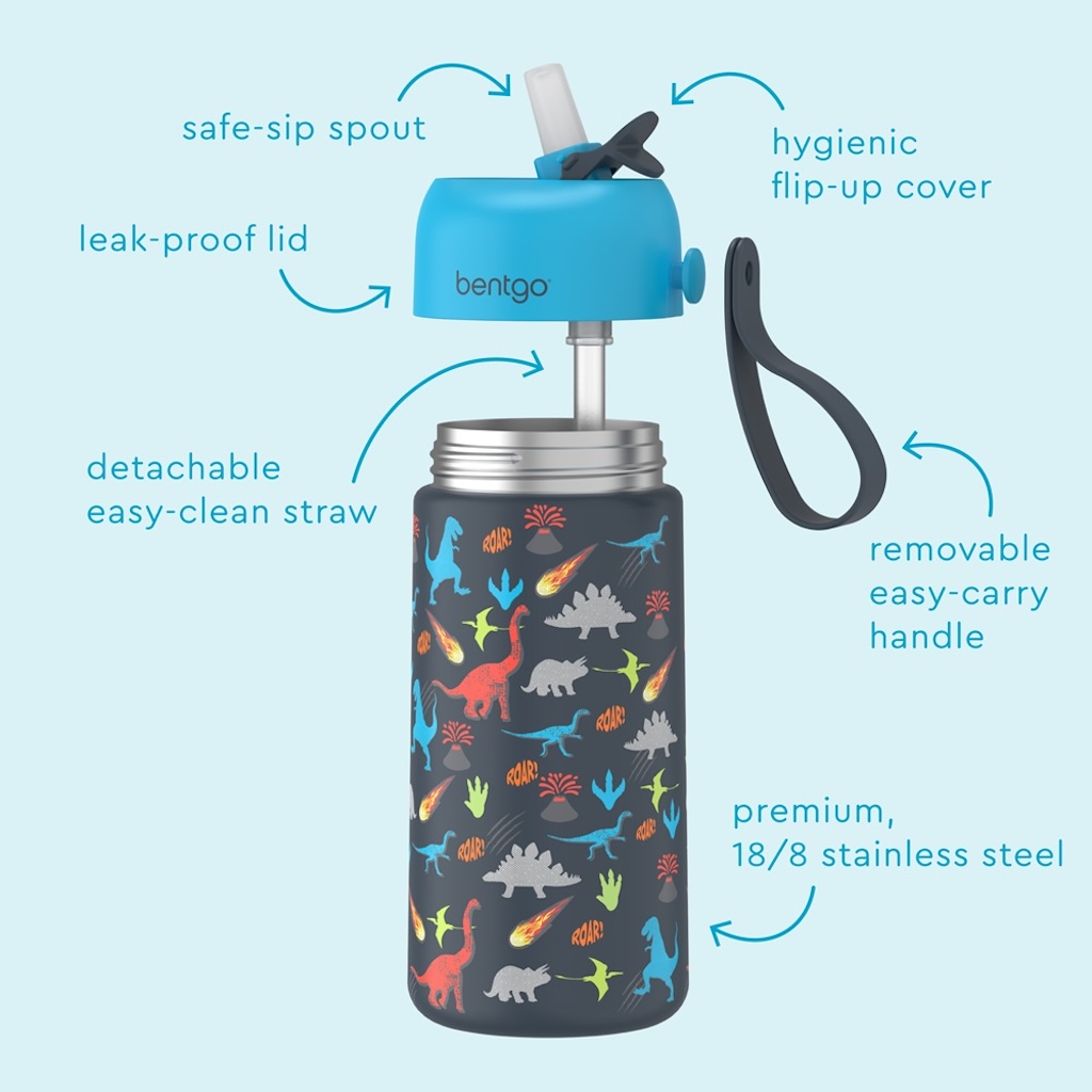 Bentgo - Stainless Steel Insulated Watter Bottle 413 ml - Dino