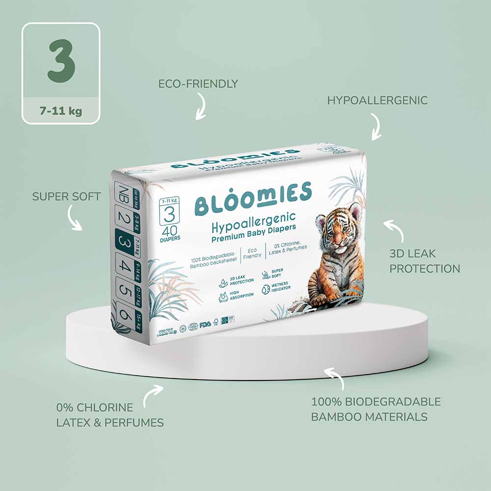 Bloomies -3X22pcs Premium Baby Diapers- Size 3 (6-11kg)