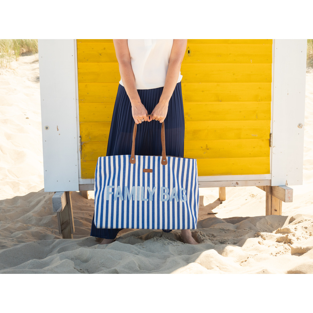 Childhome - Family Bag - Stripes Electric Blue Light Blue