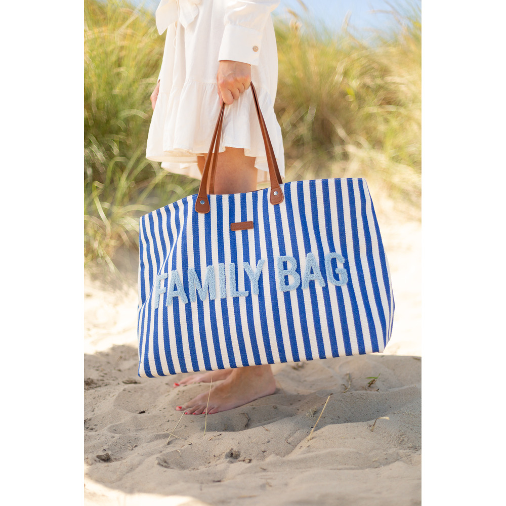 Childhome - Family Bag - Stripes Electric Blue Light Blue