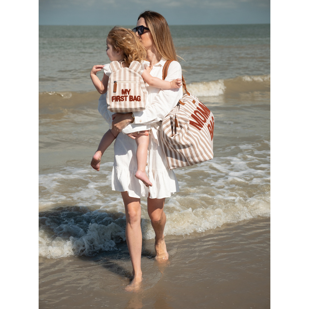 Childhome - Kids My First Bag - Stripes Nude Terracotta