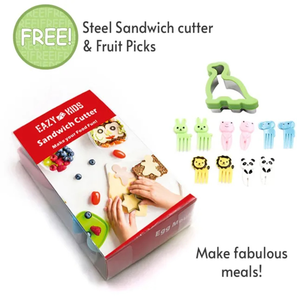 Eazy Kids - 4 Compartment Bento Lunch Box - Love Saudi Grey