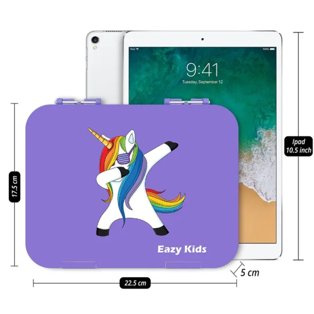 Eazy Kids - Bento Boxes with Insulated Lunch Bag - Unicorn Purple