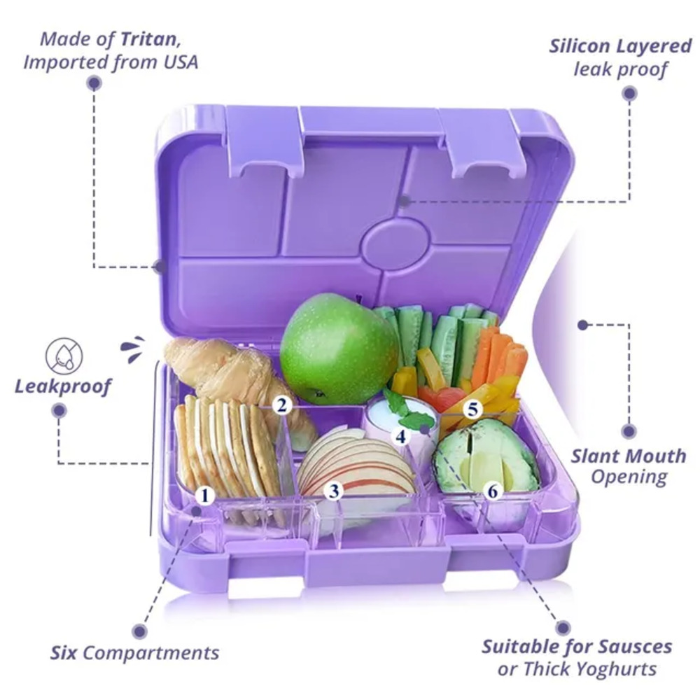 Eazy Kids - Bento Boxes with Insulated Lunch Bag - Unicorn Purple