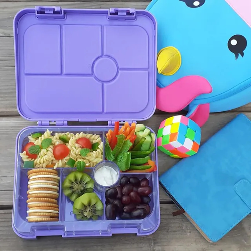 Eazy Kids - Bento Boxes with Insulated Lunch Bag - Unicorn Purple
