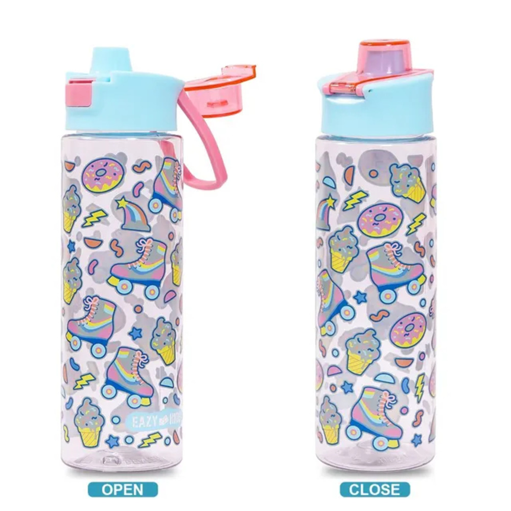 Eazy Kids - Gen Z Skater Tritan Water Bottle with Lid 750ml - Blue