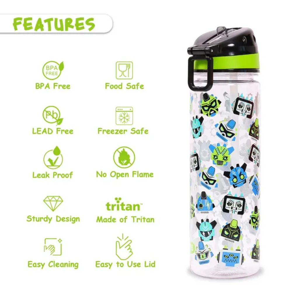 Eazy Kids - Gen Z Tritan Water Bottle with Handle 650ml - Black