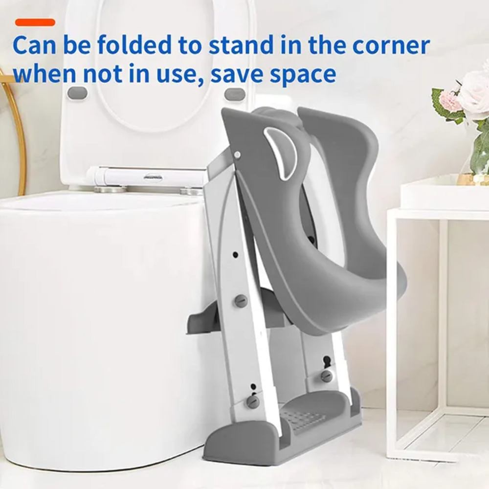 Eazy Kids - Step Stool Foldable Potty Trainer Seat - Grey