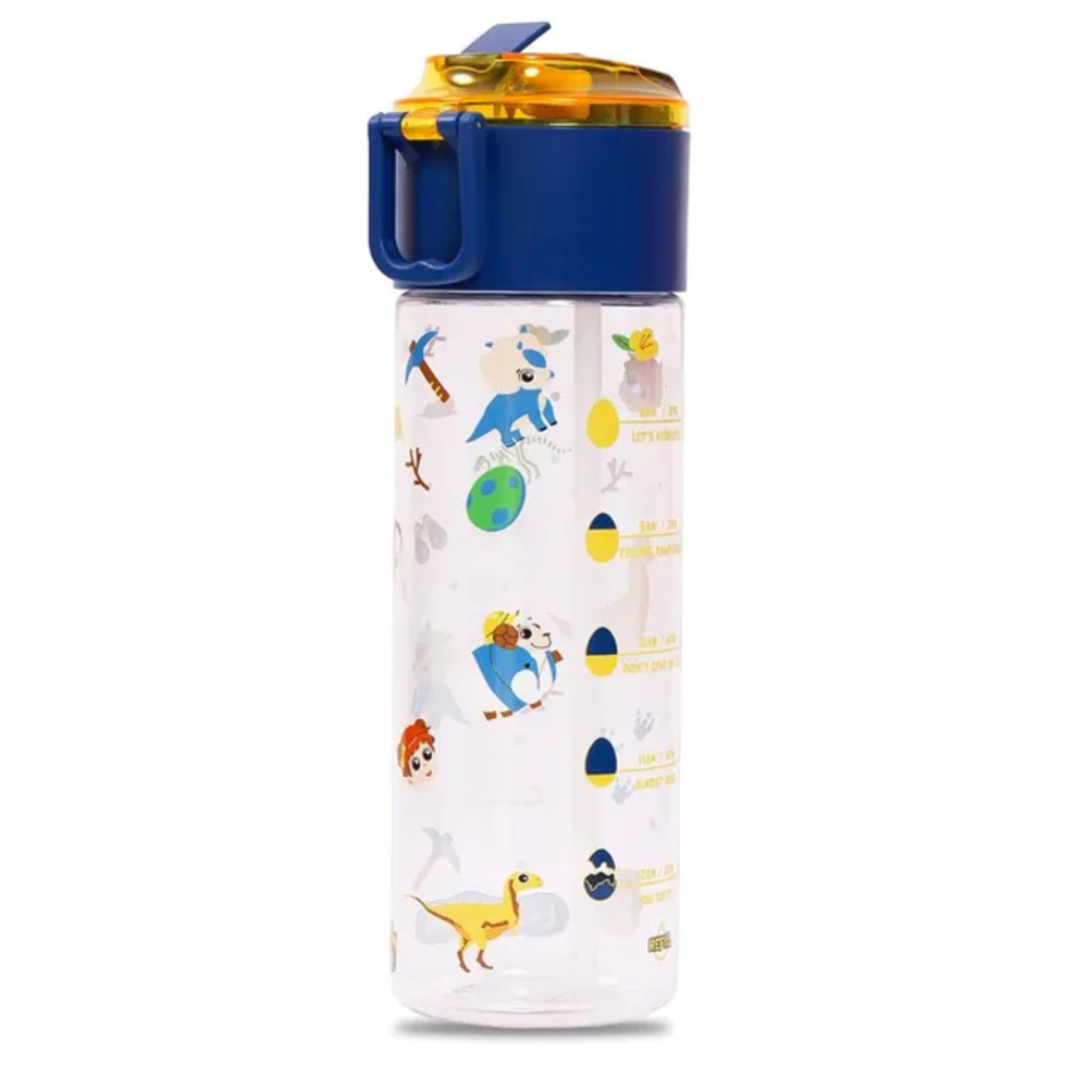 Eazy Kids - T-Rex Tritan Water Bottle with Snack Box 450ml - Blue