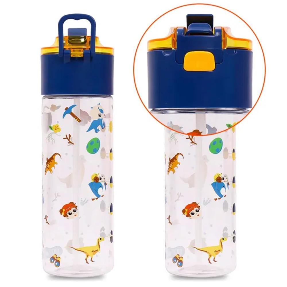 Eazy Kids - T-Rex Tritan Water Bottle with Snack Box 450ml - Blue