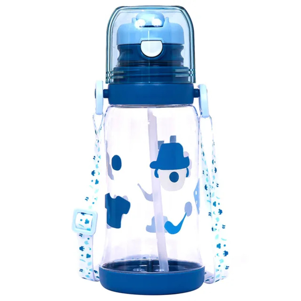 Eazy Kids - Water Bottle with Straw 600ml - Blue