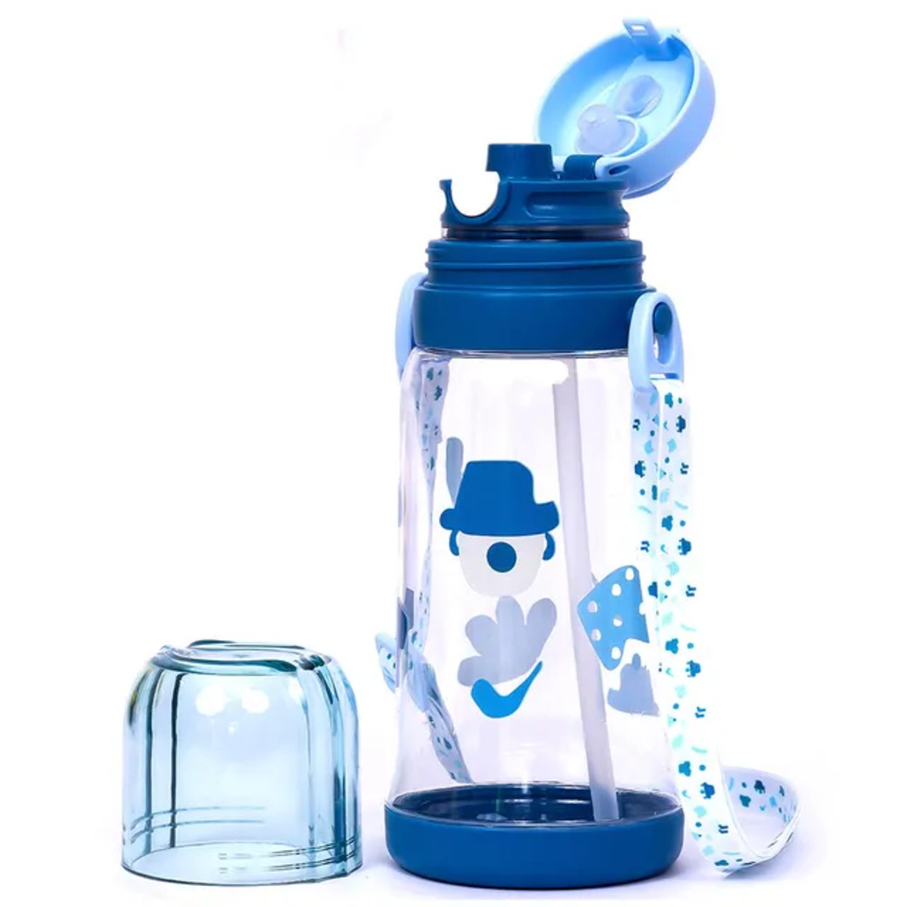Eazy Kids - Water Bottle with Straw 600ml - Blue