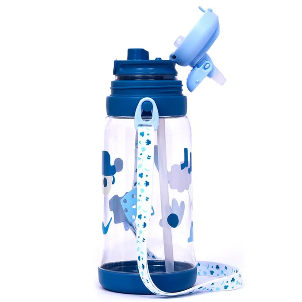 Eazy Kids - Water Bottle with Straw 600ml - Blue