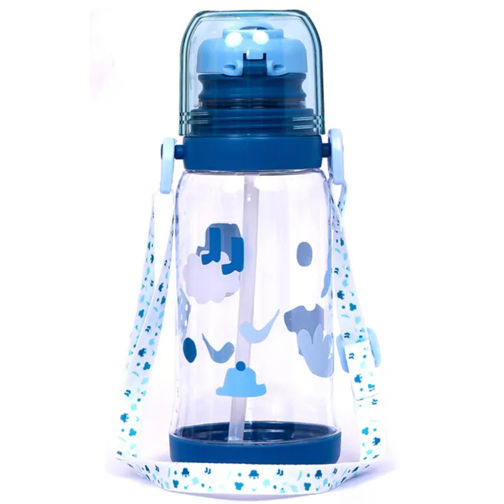 Eazy Kids - Water Bottle with Straw 600ml - Blue