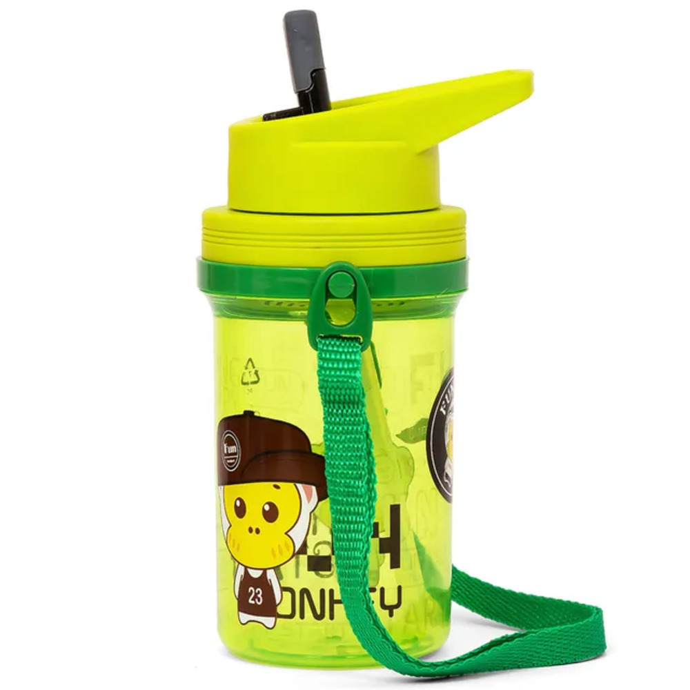 Eazy Kids - Water Bottle with Straw & Strap 500ml - Green