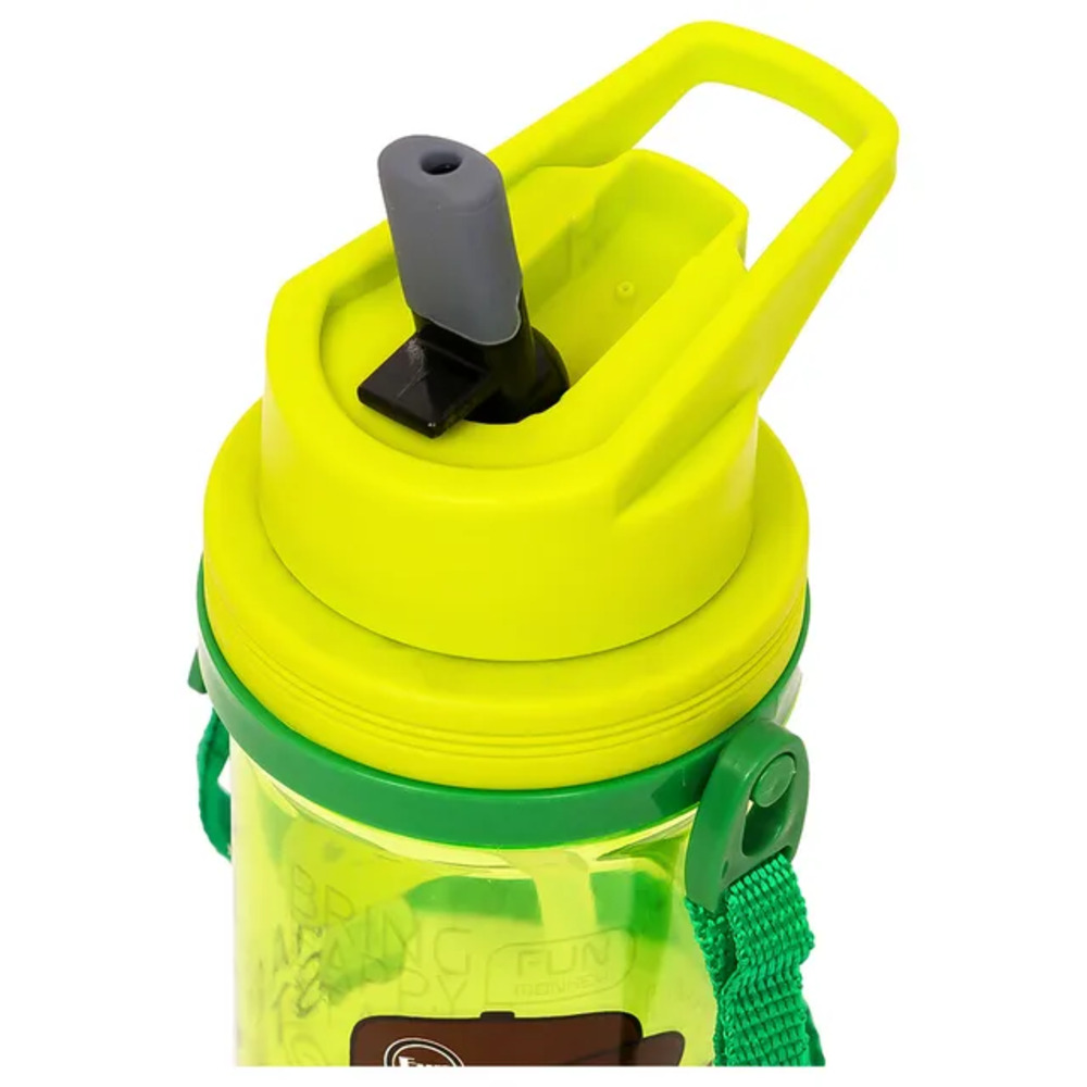 Eazy Kids - Water Bottle with Straw & Strap 500ml - Green
