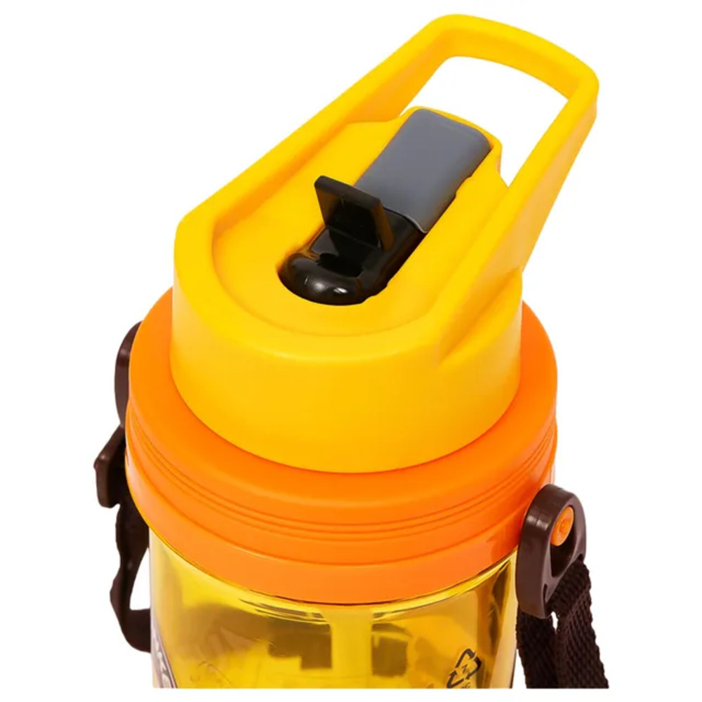 Eazy Kids - Water Bottle with Straw & Strap 500ml - Yellow
