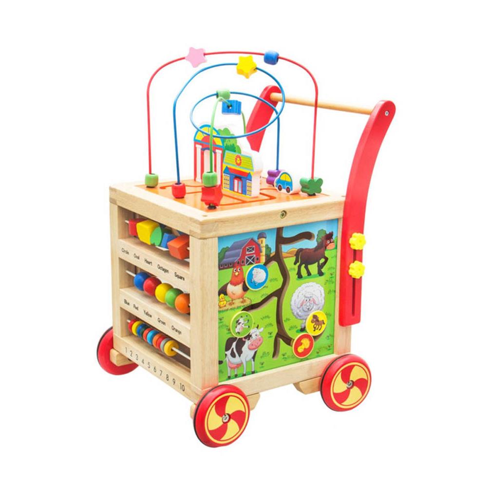 Factory Price - 6 in 1 Baby Walker With Bead Maze Toy