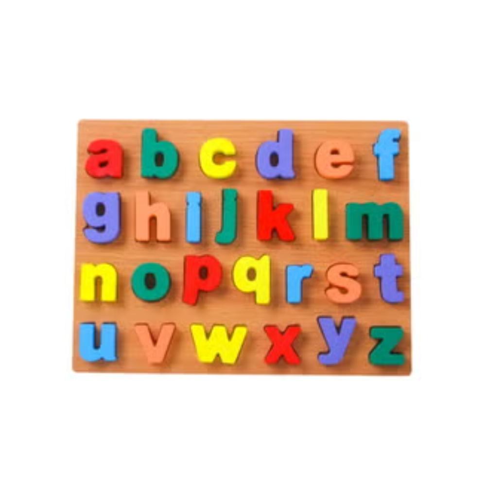 Factory Price - Turquoise Wooden Abc Puzzle Lowercase Alphabetic