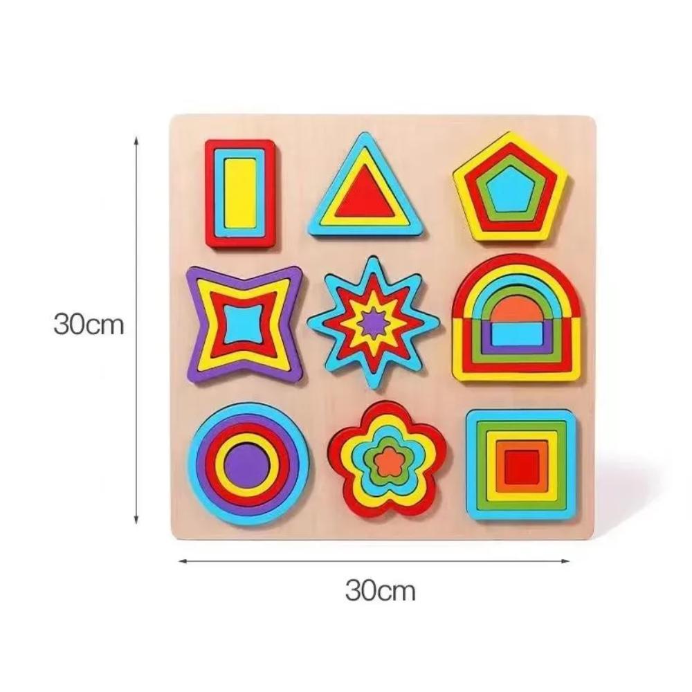 Factory Price - Wooden Geometric Shapes Block Puzzles - 43pcs