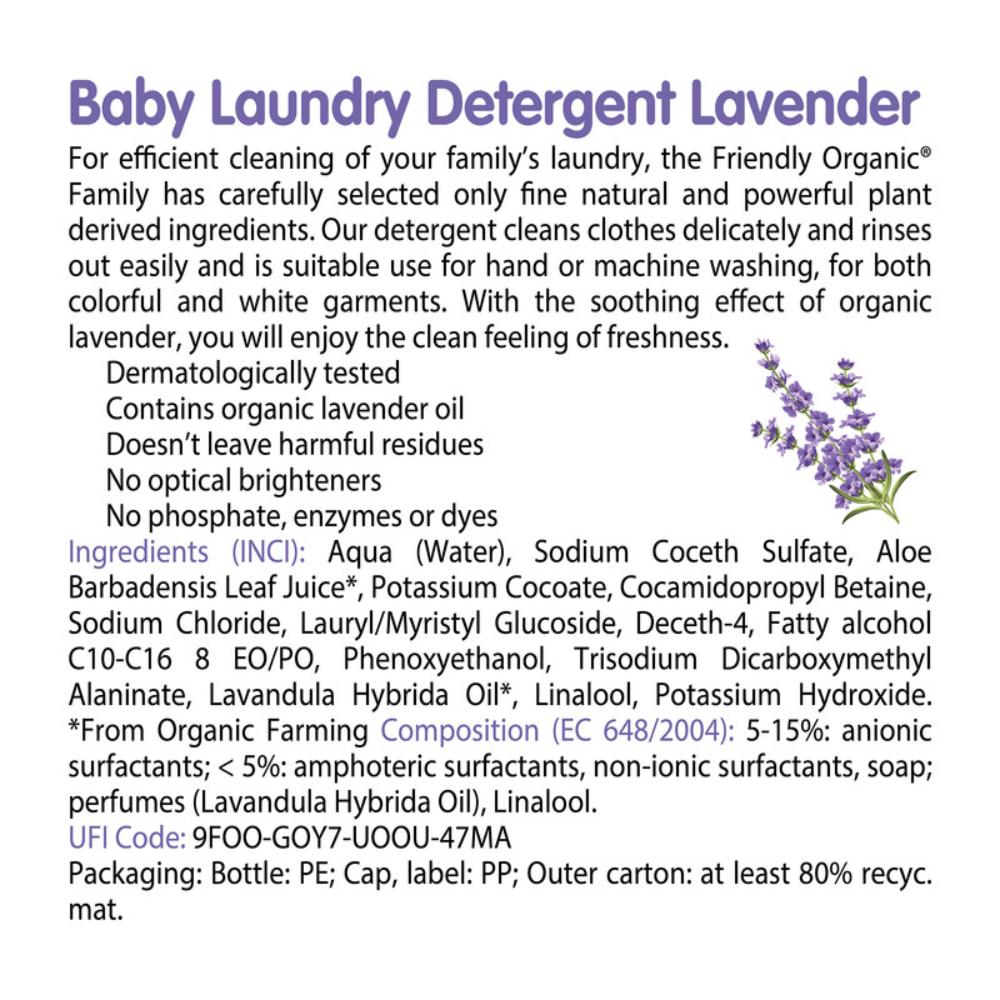Friendly Organic - Baby Laundry Detergent Lavender 2L (Pack of 2)
