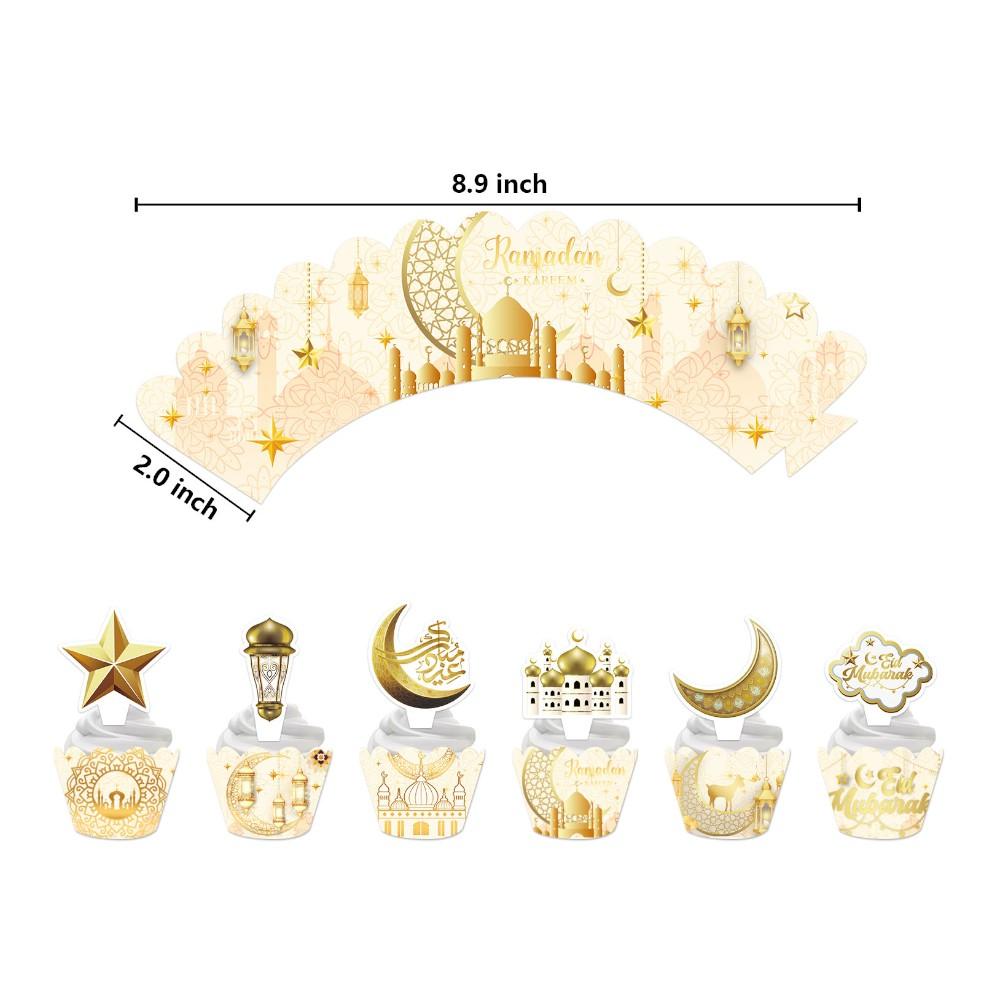 Highland - 3 Tier Eid Ramadan Cupcake Stand Toppers & Wrappers