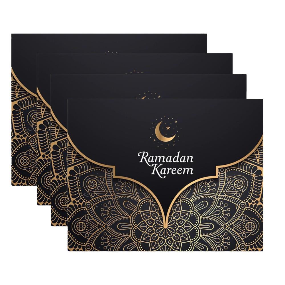 Highland - 6 Pcs Ramadan Kareem Placemats - Black & Gold
