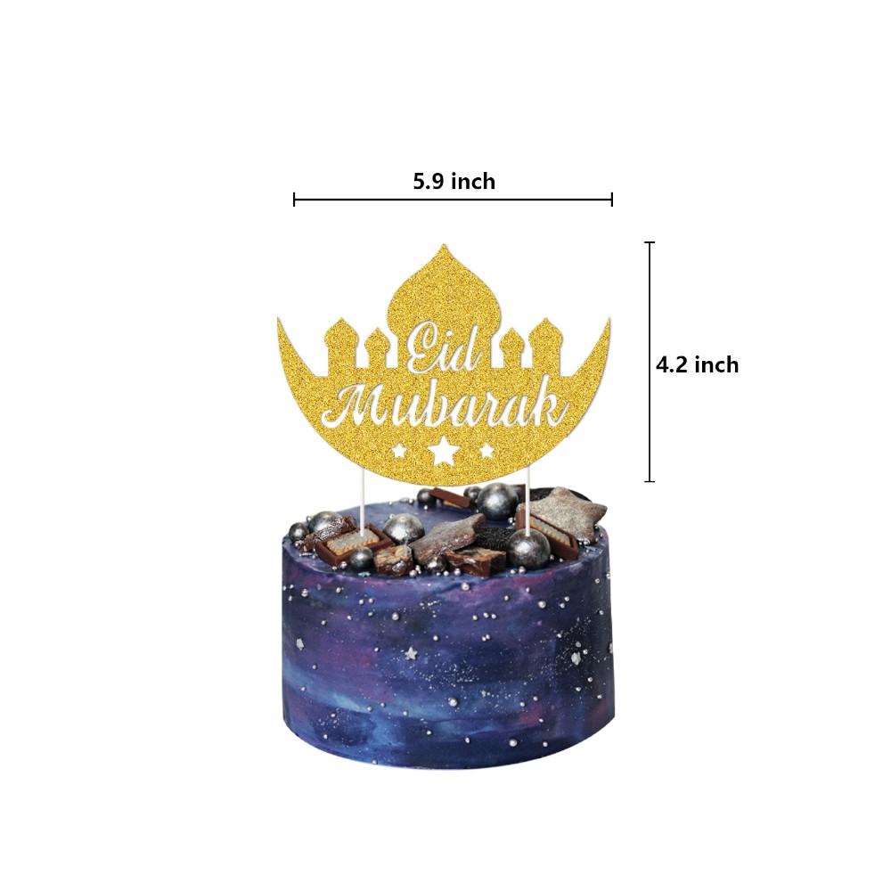 Highland - Eid Mubarak Cake Toppers and Wrappers Set - 25Pcs