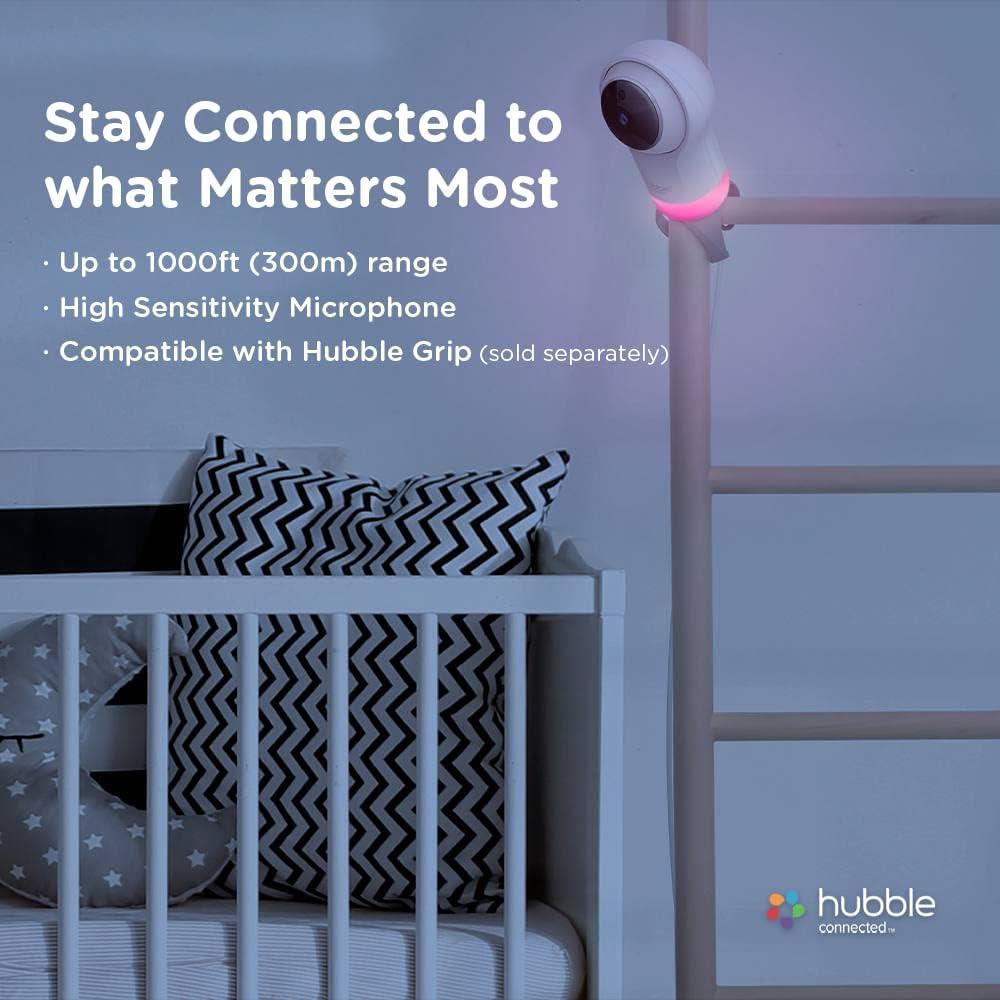Hubble Connected Nursery Pal Glow+ - Smart Baby Monitor for Infants - White