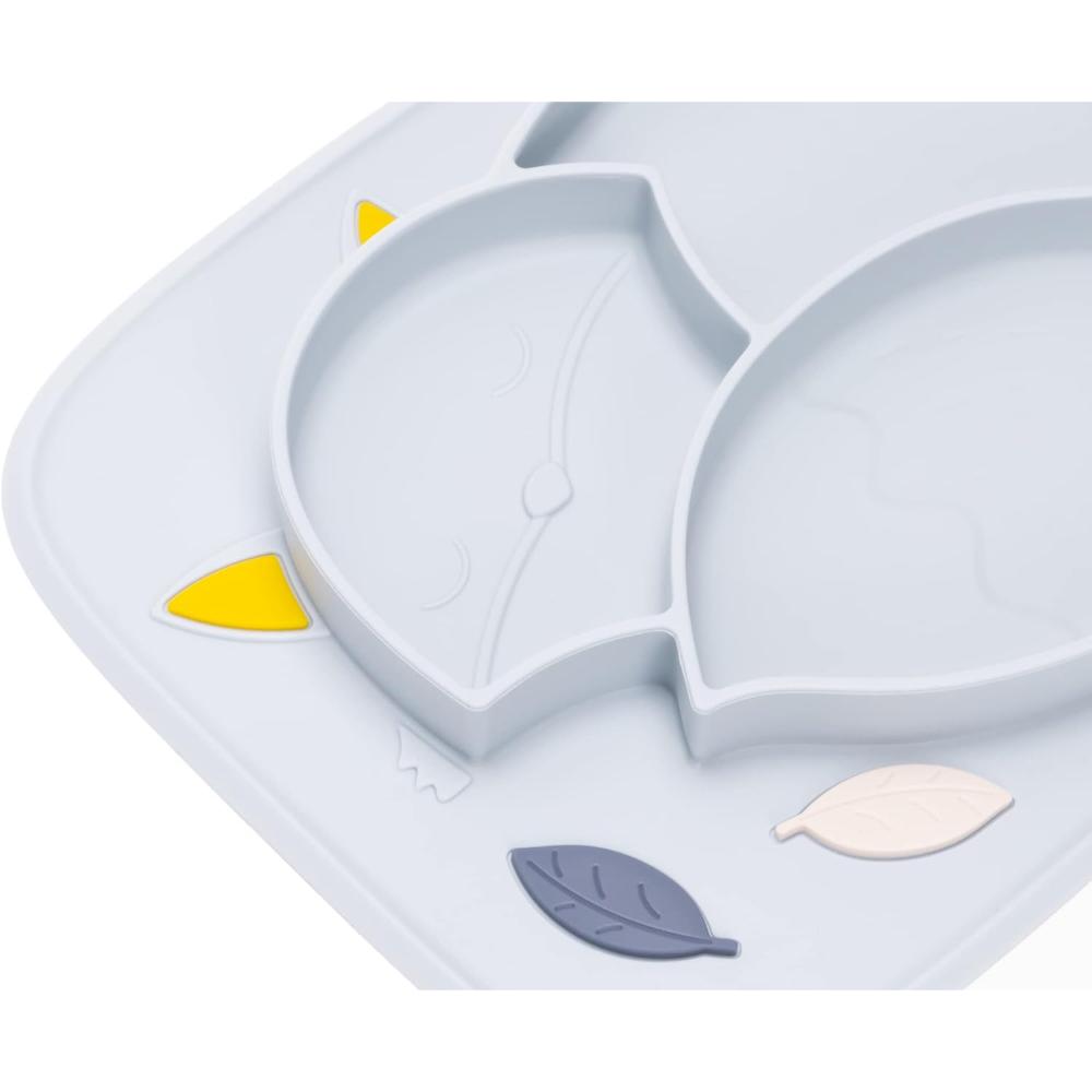Innogio - Gio Fox Toddler Plate For Baby, Dishwasher Safe, Blue