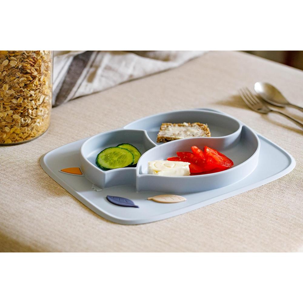 Innogio - Gio Fox Toddler Plate For Baby, Dishwasher Safe, Blue