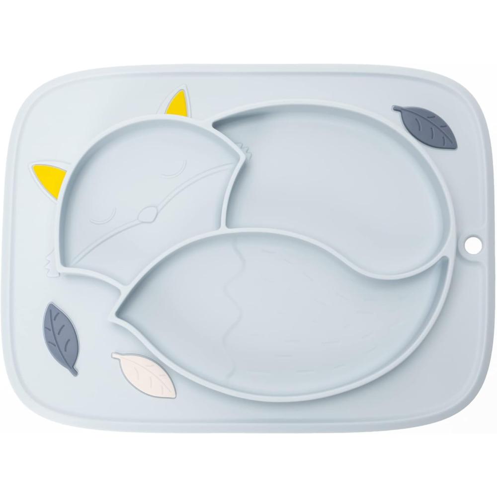 Innogio - Gio Fox Toddler Plate For Baby, Dishwasher Safe, Blue