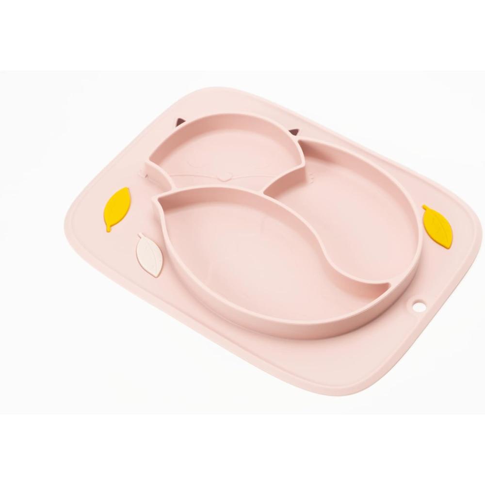 Innogio - Gio Fox Toddler Plate For Baby, Dishwasher Safe, Pink