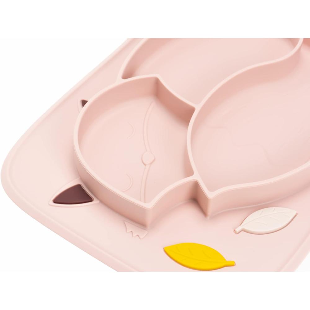 Innogio - Gio Fox Toddler Plate For Baby, Dishwasher Safe, Pink
