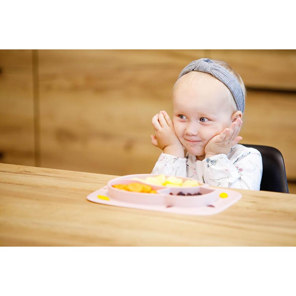 Innogio - Gio Fox Toddler Plate For Baby, Dishwasher Safe, Pink